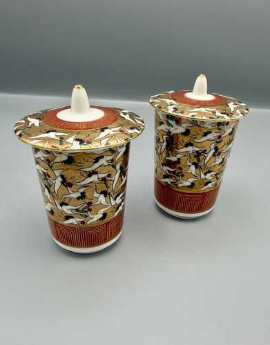 Japanese crane tea cups - japanese,