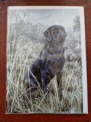 Black labrador greetings - labrador, card
