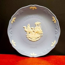Vintage Wedgwood Plate Blue White Jasperware Christmas 1992 We Three Kings 7.5”