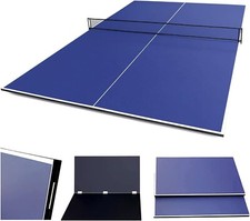 9FT Ping Pong Table Top Folding Full Size Table Tennis Table top with Net Blue