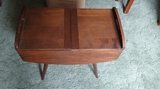 Sewing Box Fold Out On Detachable Legs Mid Century For Restoration Vintage Retro
