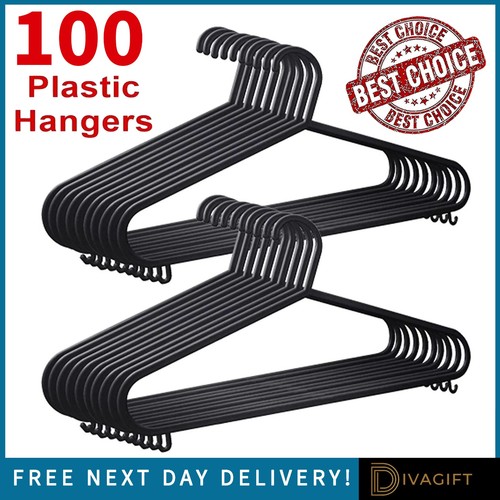 100 adult black coat hangers - 100,