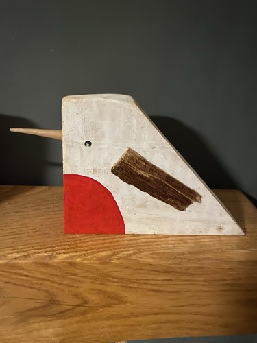Wooden robin bird ornament - wooden,