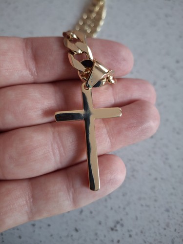 Plain cross with - with, chain