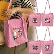 Printed Women Canvas Corduroy Tote Bag Handbag Messenger Shoulder Bag Travel