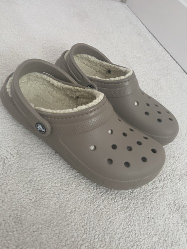 Mushroom fur lined crocs size