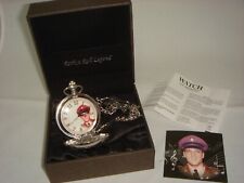 ELVIS PRESLEY lovely pocket watch with silver chain, Elvis Army face boxed vgc