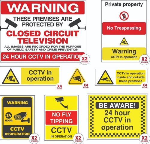Cctv sign sticker - cctv, sign,