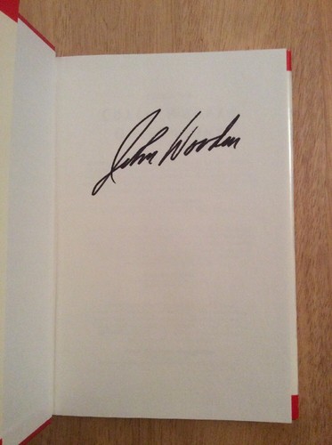 Signed coach john wooden - coach,