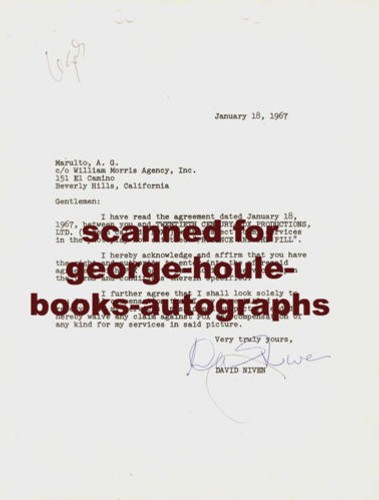 David niven letter - niven~letter~, autograph