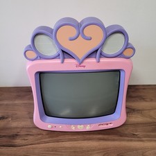Pink crt tv 14" Disney Princess MD3723 Television  w/ Speakers Working No Remote