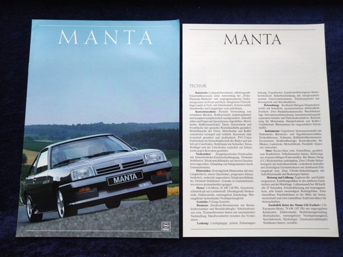 Opel manta brochure 1987 - brochure, +