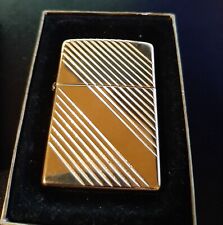 Vintage 1996 Gold Plate Ribbon Zippo With Gold Flash Insert In  Presentation Box