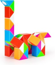 Magic Snake, 48 Blocks Snake Puzzle, TOYESS Twisty Magic Ruler, Brain Teaser Toy