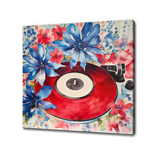 Turntable Vintage Red Flowers