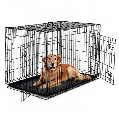 Folding metal dog - metal, crate
