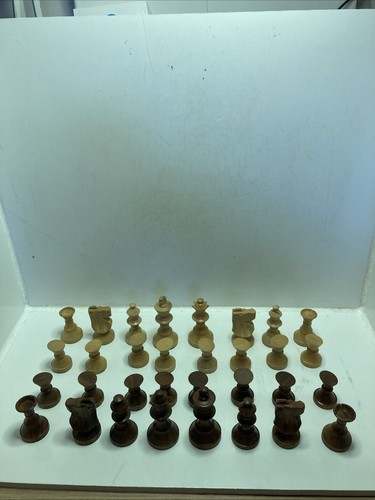 Hand made turned carved chess - made,