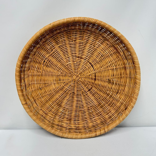 Large round wicker serving - round,
