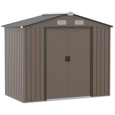 Brown Galvanised Garden Shed