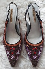 Buffalo London pointed open back embellished shoes size UK6 EU39