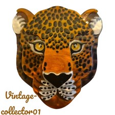 Modern Art Deco Style Arcrylic Handmade BROOCH 3D Leopard Big Cat Jungle Own Box