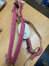 Mac Leather Padded Synthetic Leather Pink Dog Harness 1"x24"-40"