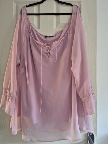 Evans pretty pink chiffon - pink,