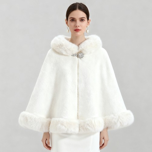Faux fur shawls - faux, women