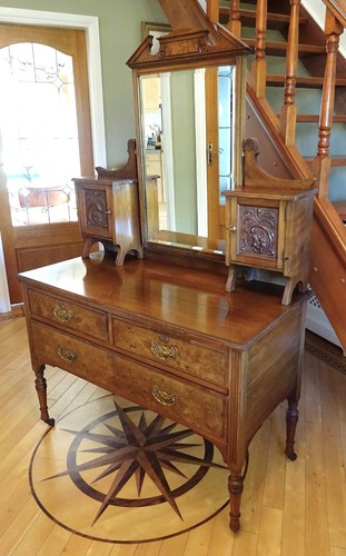 Antique edwardian walnut and - walnut,