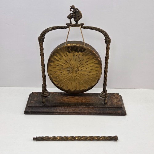 Antique brass dinner gong - antique,