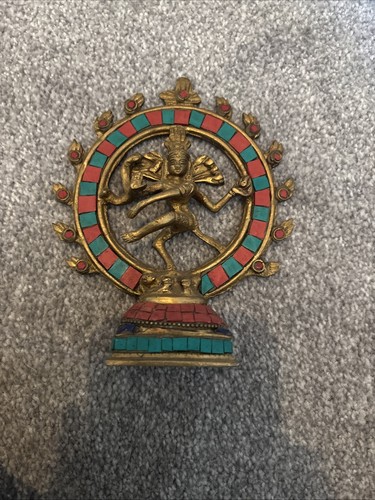 Vintage 15cm brass nataraja - brass,