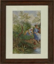 Follower of Myles Birket Foster - Late 19th Century Watercolour, By the River