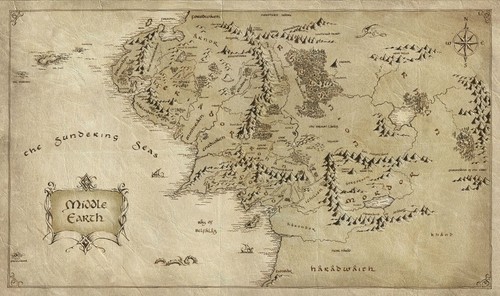 Lord the rings map poster - lord,