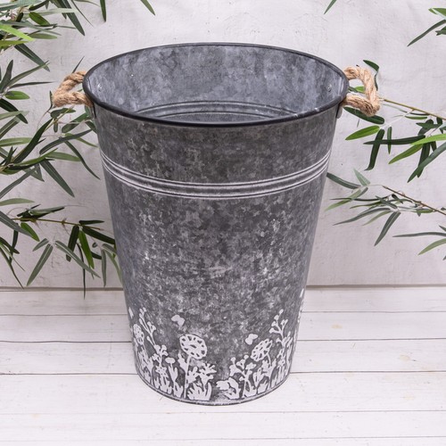 Large grey flower - grey, pot