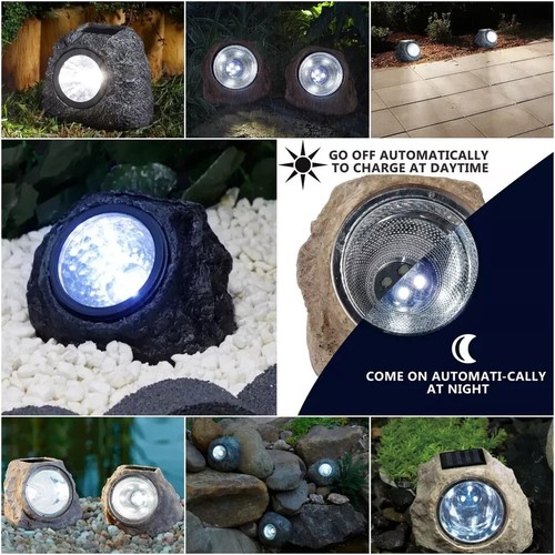 Solar powered led rock - powered,