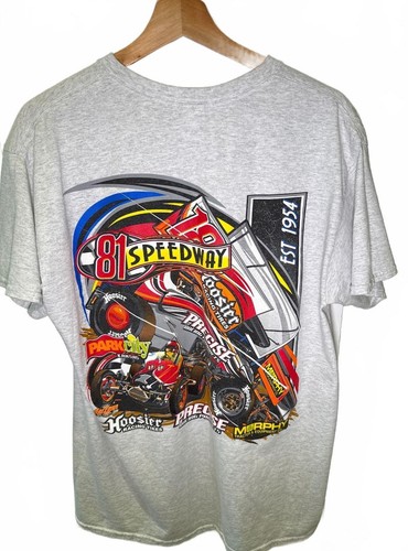Grey racer tee with speedway - grey,