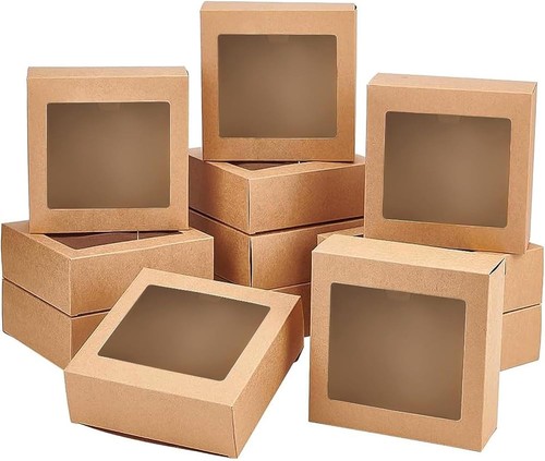Brown kraft gift boxes with - brown,