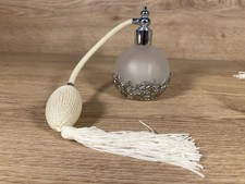 Vintage Perfume Atomizer Bottle Refillable With Tassle - Frosted Glass