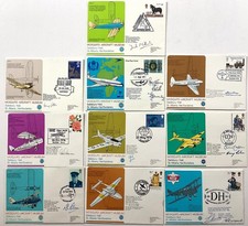 TEN  x  De Havilland Aircraft  Flown Covers. ALL PILOT SIGNED.   9 Certified