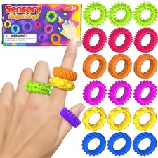 12-24X Textured Soft Worry Ring Stress Relief Fidget Sensory Toys Autism Kid