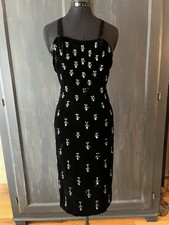 Vintage 50's Ceil Chapman Velvet Black Cocktail Party Dress (see measurements)