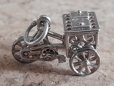 VINTAGE SILVER CHIM MOVING ICE CREAM BICYCLE CHARM