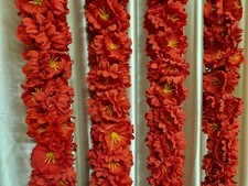 4 10ft Red Flower Garlands