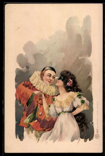 Lithograph clown flirting - lithograph,