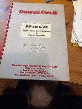 Dowdeswell DP7D & 7E Plough Operators Manual with Parts List.