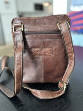 Mens Leather Cross Body Classic Flight Bag Ashton Tan