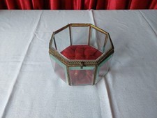 Antique French Jewellery Tiara Beveled Glass Ormolu Casket Trinket Box