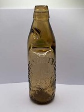 Old Groves & whitnall amber codd bottle with marble