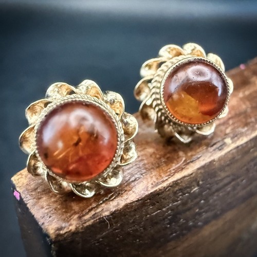 Vintage 9ct gold - 9ct, amber