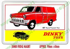 DINKY NO. 407 FORD TRANSIT VAN "RED" ART  NEW JUMBO FRIDGE MAGNET OR KEYRING